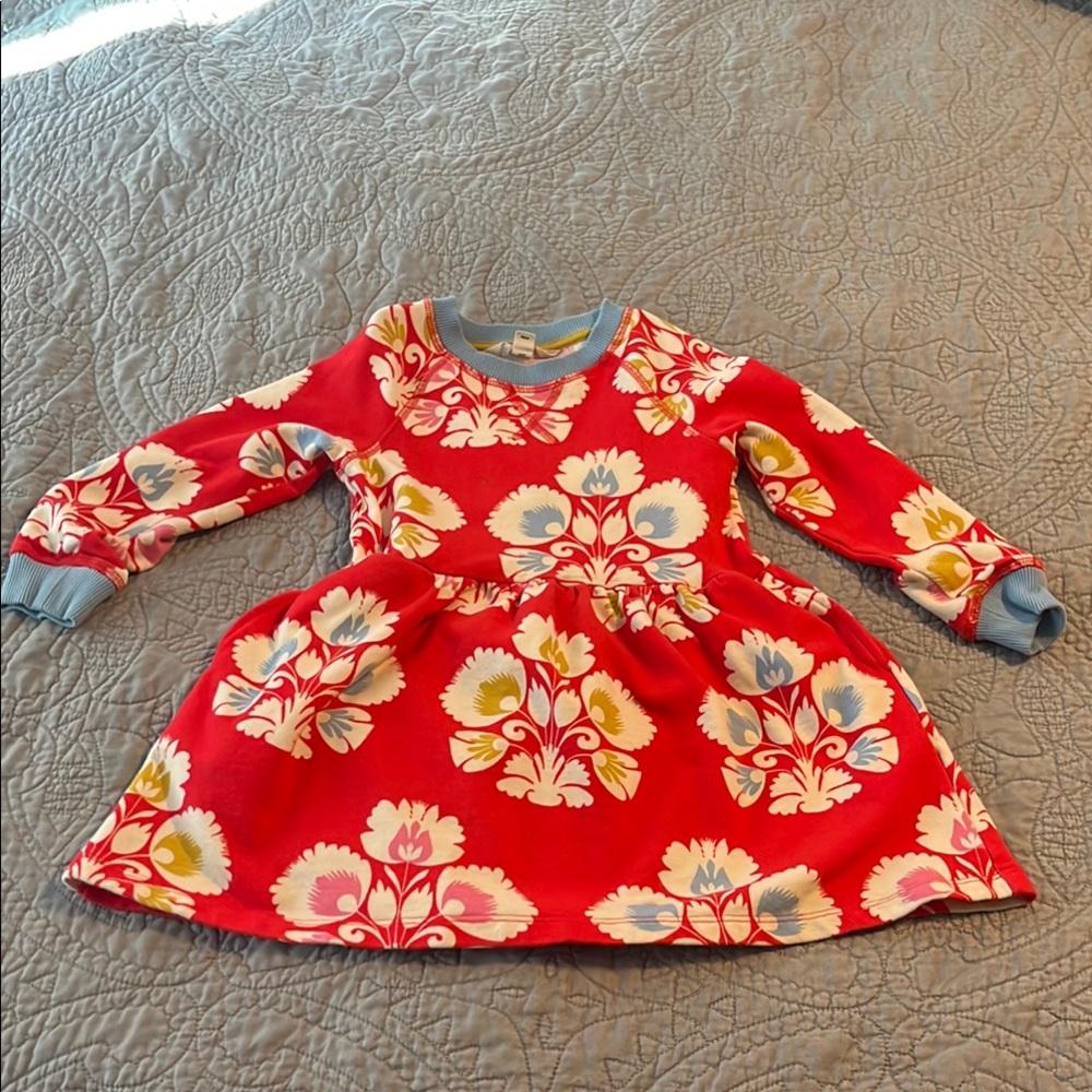 Mini Boden Red Long Sleeve Dress